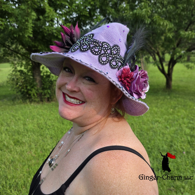 Witch Hat - Gothic Violet Butterfly