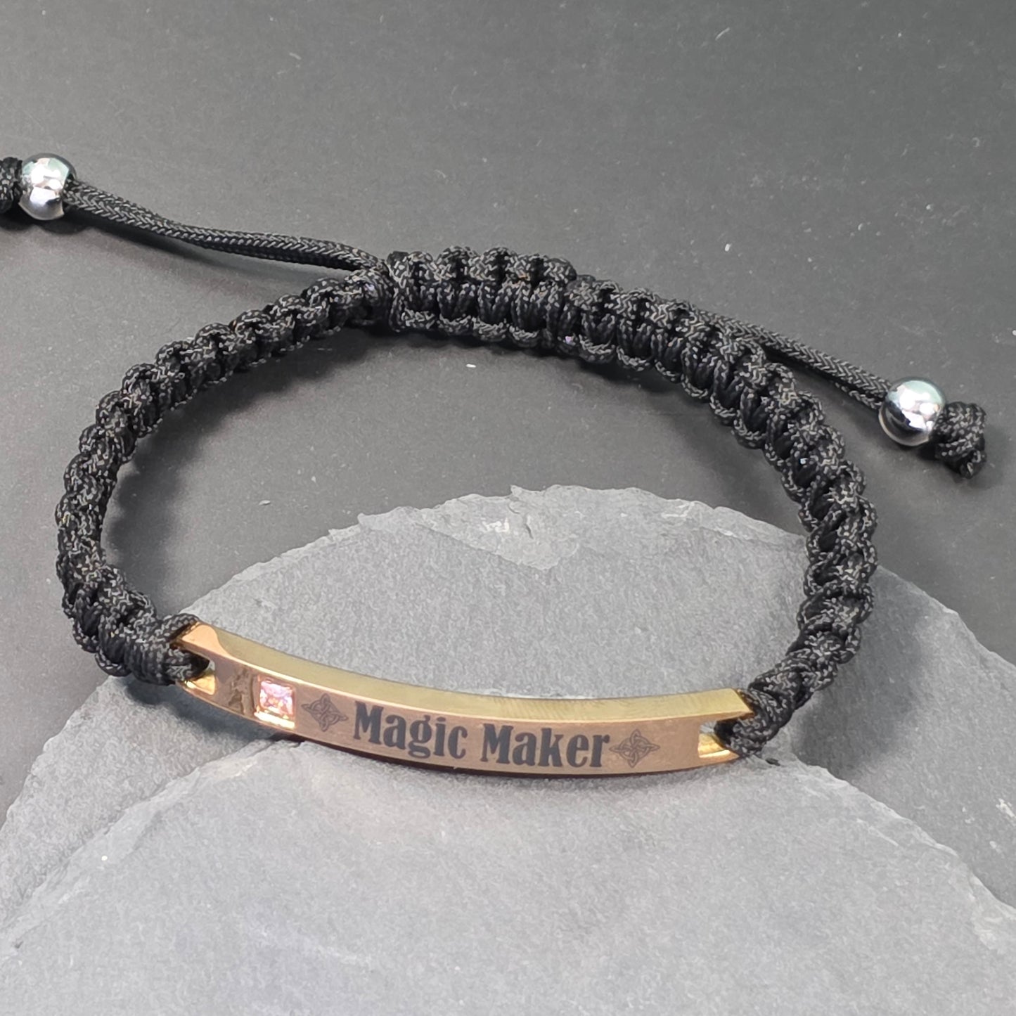 "The Visionary" Magic Maker Bracelet – Polished Steel & Crystal