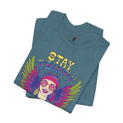 Hippie T-Shirt — "Stay Trippy Little Hippie" Retro Psychedelic Tee