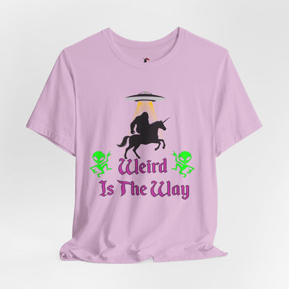 Weird Is The Way Tee — Retro UFO Horse Silhouette Halloween T-Shirt