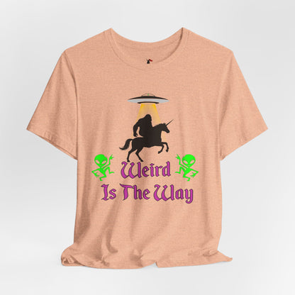 Weird Is The Way Tee — Retro UFO Horse Silhouette Halloween T-Shirt