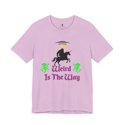 Weird Is The Way Tee — Retro UFO Horse Silhouette Halloween T-Shirt
