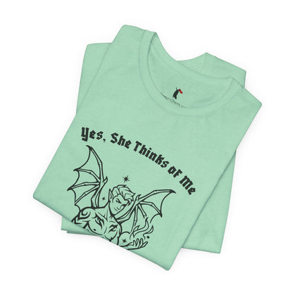 Fae Boy Graphic Tee — “Yes, She Thinks of Me When She’s With You”