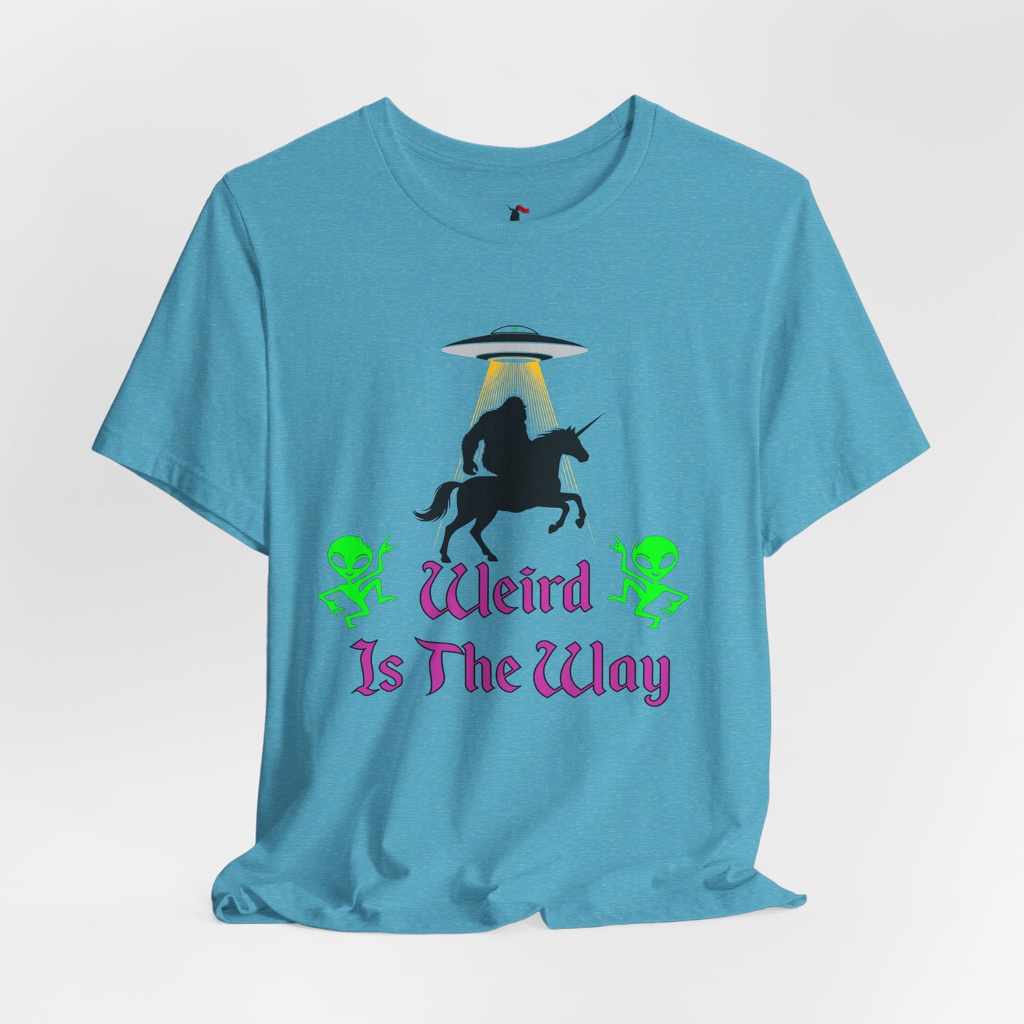 Weird Is The Way Tee — Retro UFO Horse Silhouette Halloween T-Shirt