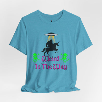 Weird Is The Way Tee — Retro UFO Horse Silhouette Halloween T-Shirt