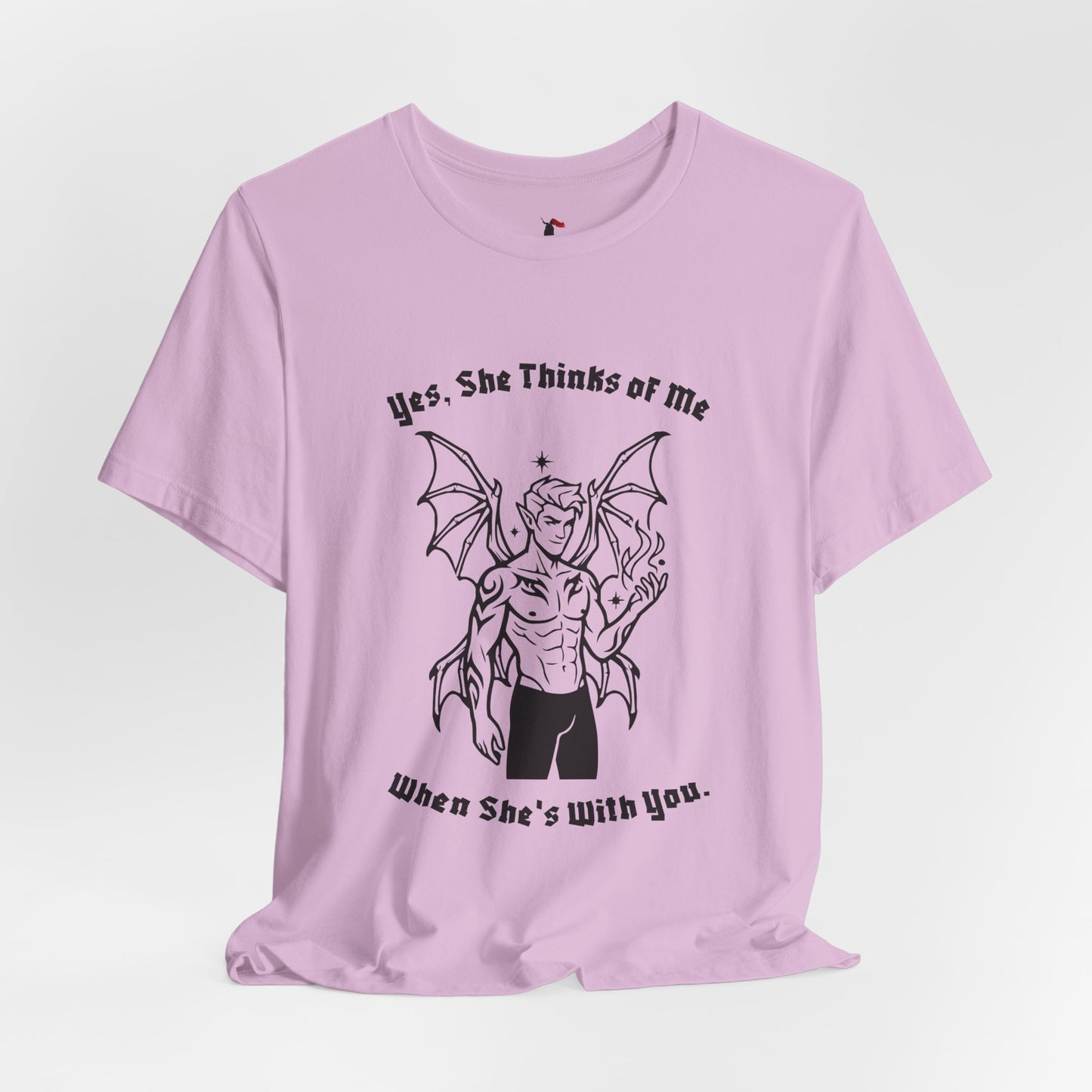 Fae Boy Graphic Tee — “Yes, She Thinks of Me When She’s With You”