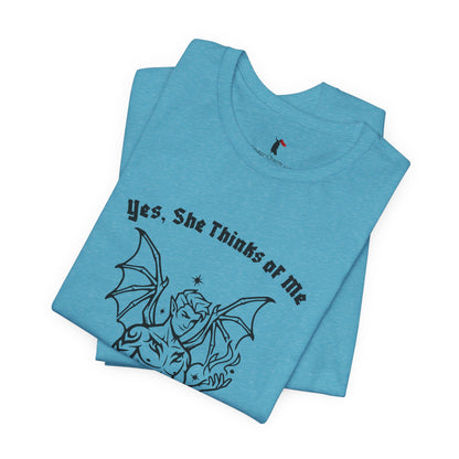 Fae Boy Graphic Tee — “Yes, She Thinks of Me When She’s With You”