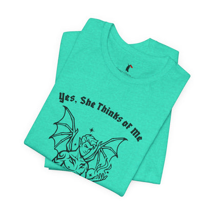 Fae Boy Graphic Tee — “Yes, She Thinks of Me When She’s With You”