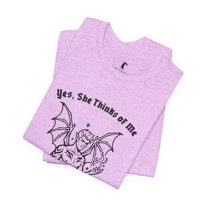 Fae Boy Graphic Tee — “Yes, She Thinks of Me When She’s With You”