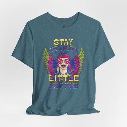 Hippie T-Shirt — "Stay Trippy Little Hippie" Retro Psychedelic Tee