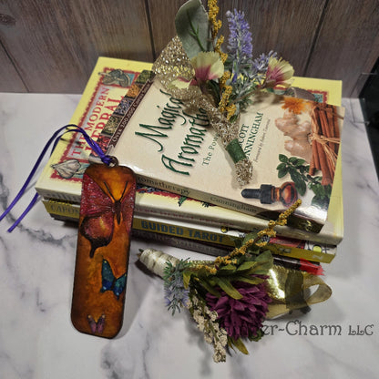 Bookmark-Wood-Hand Painted - Butterflies