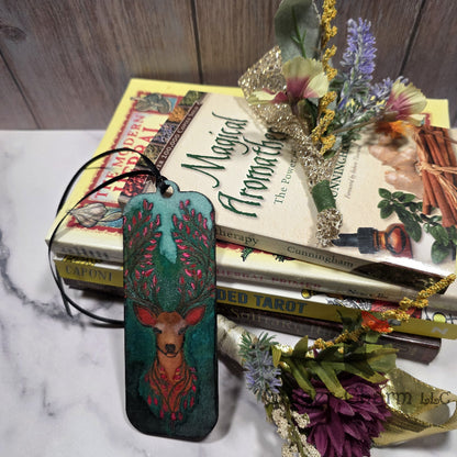 Bookmark-Wood-Hand Painted -Majestic Stag