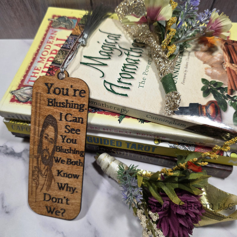 Bookmark-Wood-Laser engraved-Divine Humor - You're Blushing