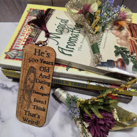 Bookmark-Wood-Laser engraved-Divine Humor - That's Weird