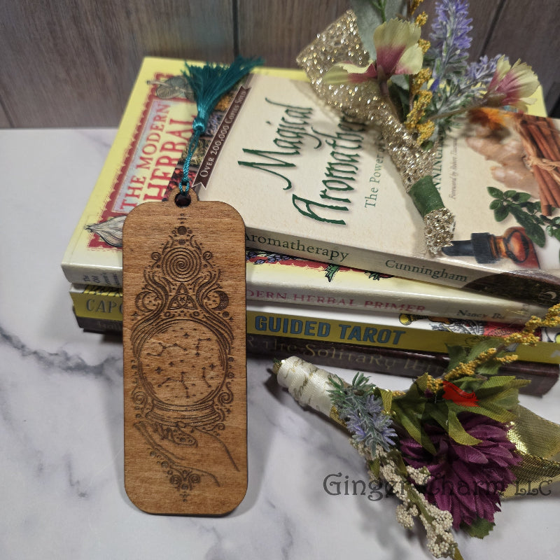 Bookmark-Wood-Laser engraved - Crystal Ball