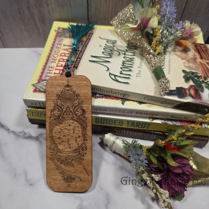 Bookmark-Wood-Laser engraved - Crystal Ball