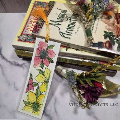 Bookmark-Painting-Laminated-Pink and Yellow Floral