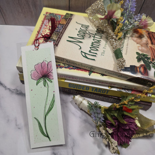 Bookmark-Painting-Laminated-Rosy-Pink Blossom
