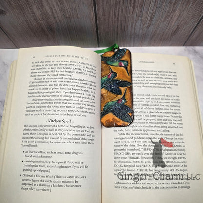 Bookmark-Wood-Hand Painted - Hummingbird Trio