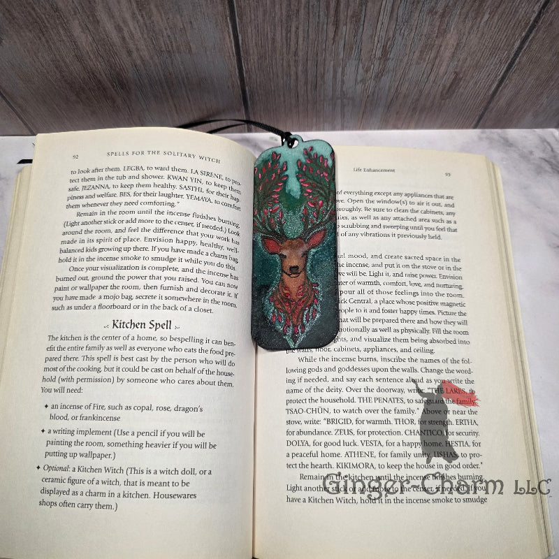 Bookmark-Wood-Hand Painted -Majestic Stag