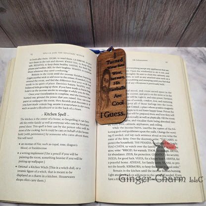 Bookmark-Wood-Laser engraved-Divine Humor - Fireballs