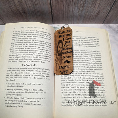 Bookmark-Wood-Laser engraved-Divine Humor - You're Blushing
