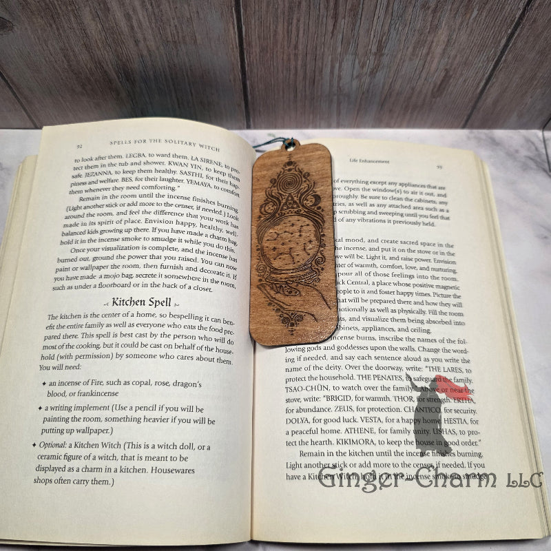 Bookmark-Wood-Laser engraved - Crystal Ball