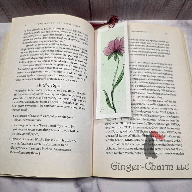 Bookmark-Painting-Laminated-Rosy-Pink Blossom