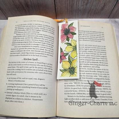 Bookmark-Painting-Laminated-Pink and Yellow Floral