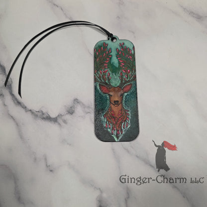 Bookmark-Wood-Hand Painted -Majestic Stag