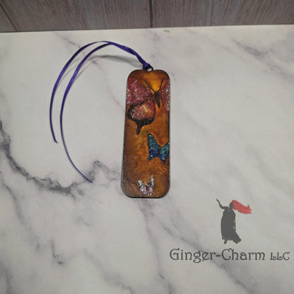 Bookmark-Wood-Hand Painted - Butterflies