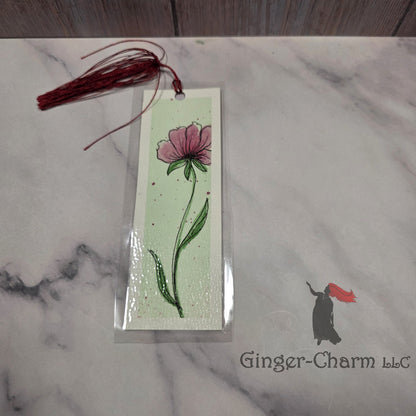 Bookmark-Painting-Laminated-Rosy-Pink Blossom