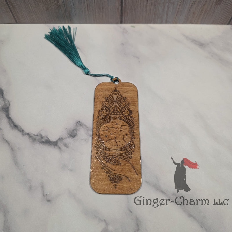 Bookmark-Wood-Laser engraved - Crystal Ball