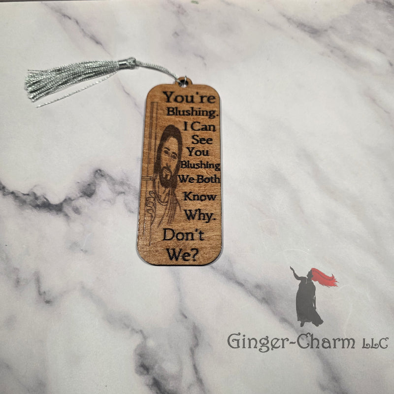 Bookmark-Wood-Laser engraved-Divine Humor - You're Blushing