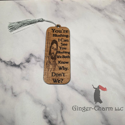 Bookmark-Wood-Laser engraved-Divine Humor - You're Blushing