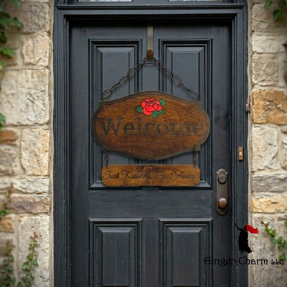Wooden Sign - Baltic Birch Plywood - Welcome - Just Kidding