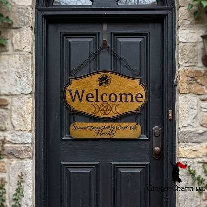 Wooden Sign - Baltic Birch Plywood - Welcome - Uninvited Guests