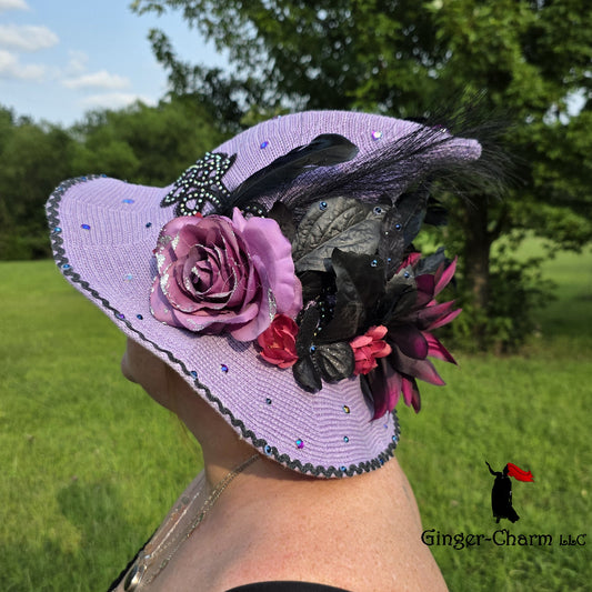 Witch Hat - Gothic Violet Butterfly