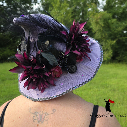 Witch Hat - Gothic Violet Butterfly