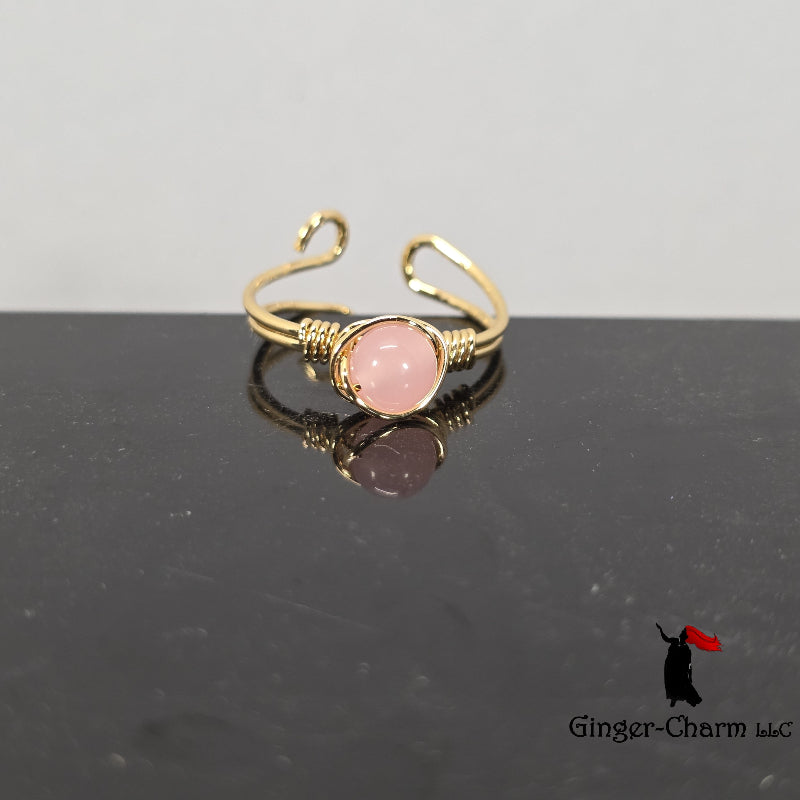 Rings - Raw Gemstone Wire Wrapped Adjustable