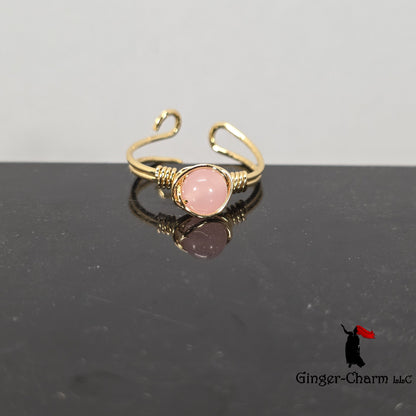 Rings - Raw Gemstone Wire Wrapped Adjustable