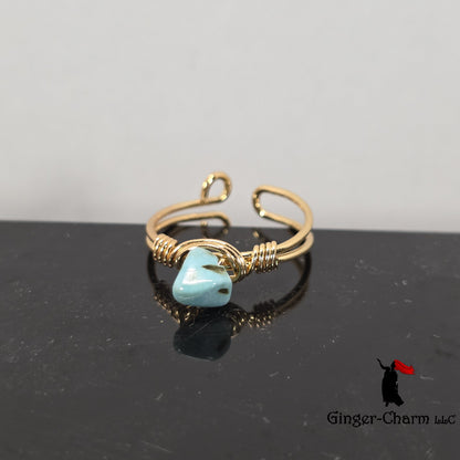 Rings - Raw Gemstone Wire Wrapped Adjustable