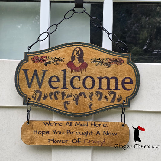 Wooden Sign - Two Tiered - Mad House