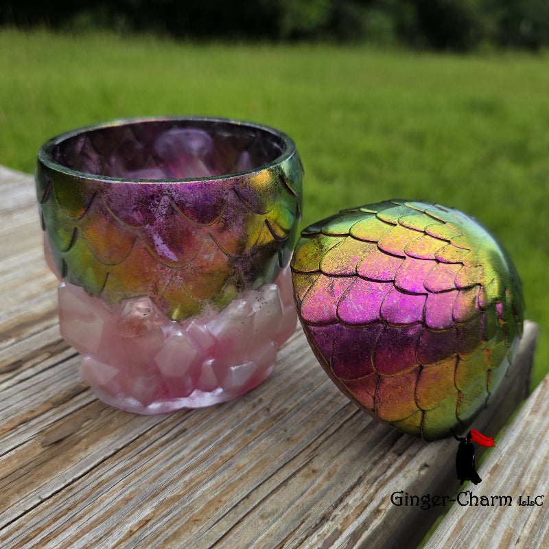 Dragon Egg Stash Jar - Iridescent Forest
