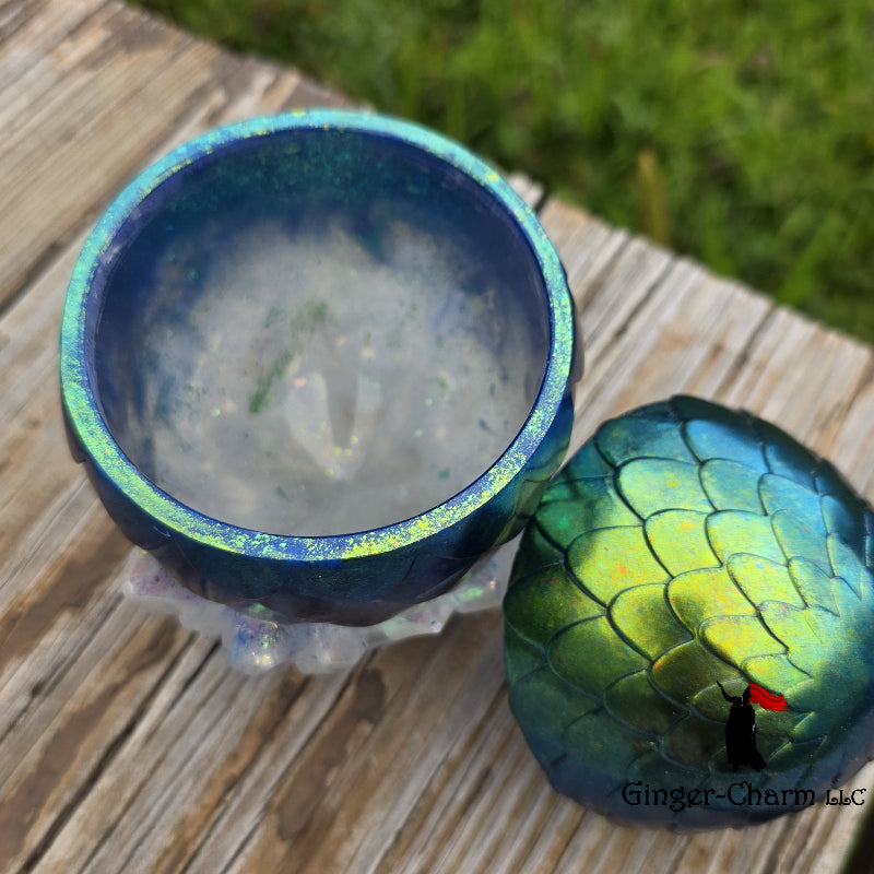 Dragon Egg Stash Jar - Peacock Chameleon