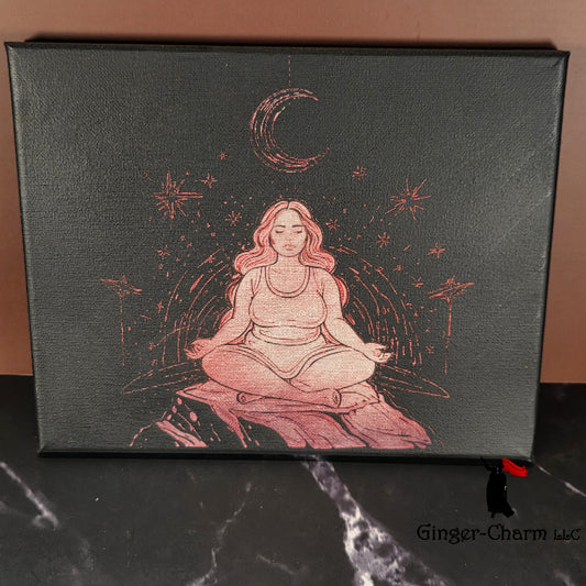 Meditating Goddess — Laser-Engraved Canvas Painting