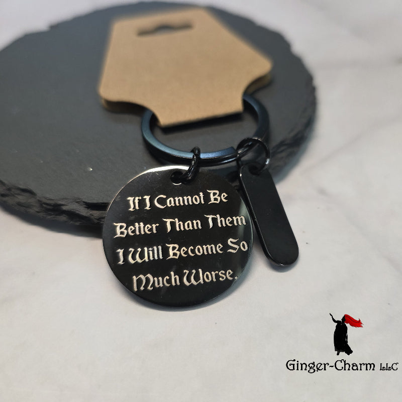 The Cruel Prince Defiant Keyhole Round Keychain | Laser Engraved | Folk of the Air | Ginger-Charm