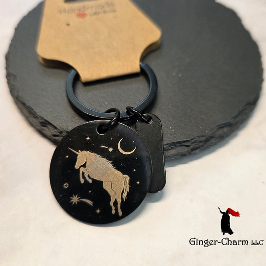 Be A Unicorn In A Field Full Of Horses — Laser Engraved Unicorn Keychain