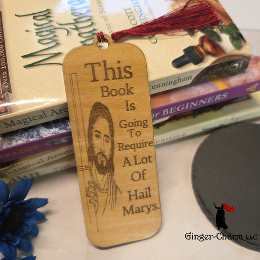 "Hail Marys" Funny Jesus Bookmark | Laser Engraved Wood | Ginger-Charm