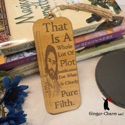 "Pure Filth" Funny Jesus Bookmark | Laser Engraved Wood | Ginger-Charm